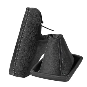 Schaltsack + Handbremsmanschette für Opel Astra H 2004-2010 Echtleder Naht grau - Bild 1 von 5