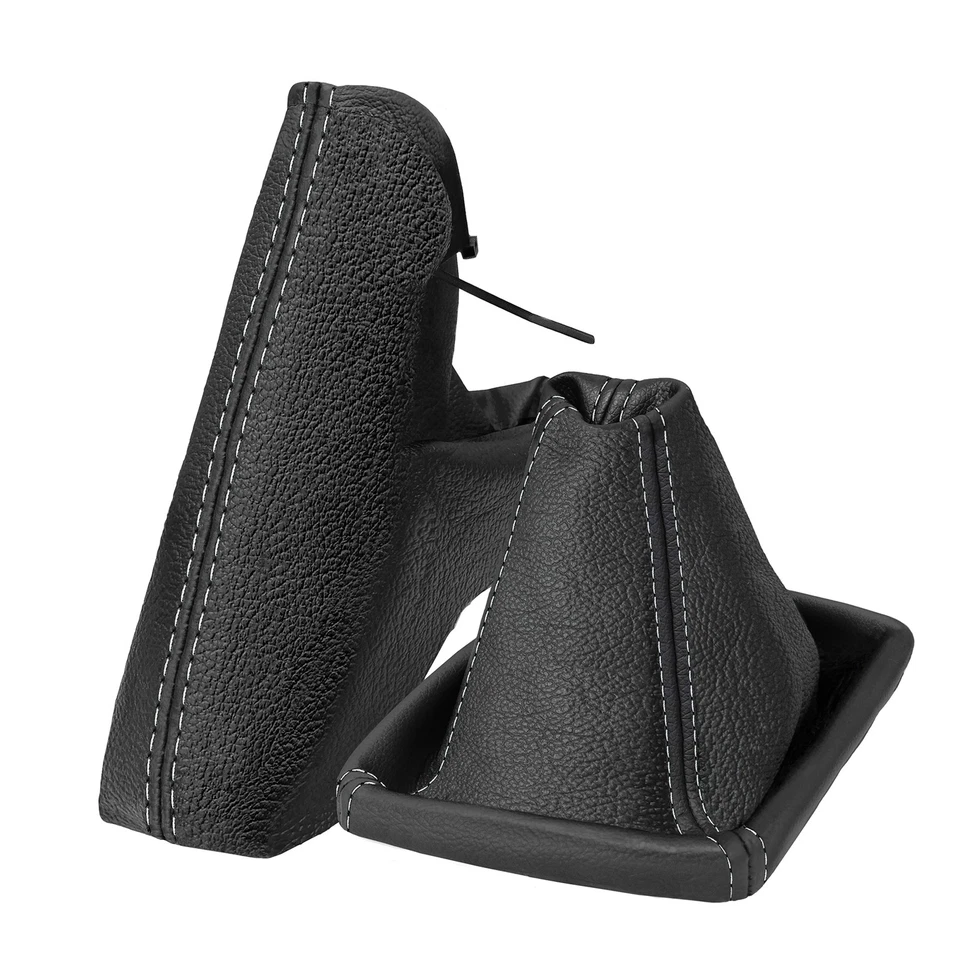 Borsa cambio + cuffia freno a mano per Opel Astra H 2004-2010 vera pelle cucitura grigio - Immagine 1 di 4