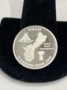 2009 S Guam 90% SILVER "PROOF" Territory Quarter US Mint - Picture 1 of 2