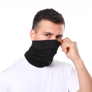 Black Face Covering Mask Bandana Seamless Snood Scarf Neck Warmer Balaclava Tube - Picture 1 of 3