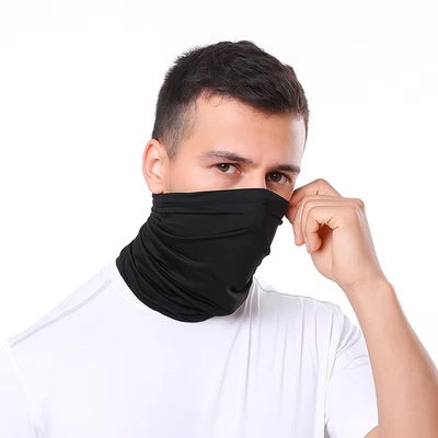 Black Face Covering Mask Bandana Seamless Snood Scarf Neck Warmer Balaclava Tube - Image 1 of 3