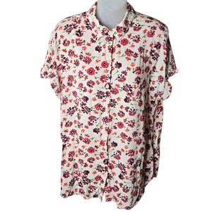 Beach Lunch Lounge Womens Floral Cottagecore Button Shirt Size Medium Fall - Picture 1 of 12
