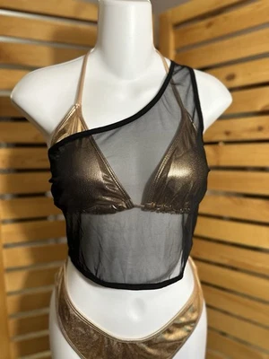 金色金属三件式比基尼 XL 码 — 第 1/4 张图片