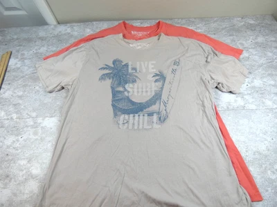 Camisa masculina Margaritaville 3XL laranja pêssego pesca casual leve - Imagem 1 de 4