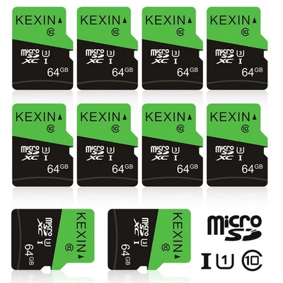 Kexin 64GB 10pcs Ultra Micro SD SDXC Memory Card C10 TF Card For Phone PC Camera - Image 1 of 4