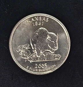 2005-D Kansas Quarter Detached Leg Error Coin Uncirculated - Picture 1 of 2
