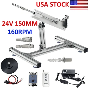 DC 24V 150MM 6inch 160RPM Reciprocating Linear Actuator Motor with Stand DIY US - Picture 1 of 18