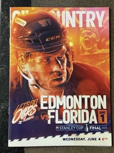 Florida @ Edmonton Oilers Game 1 Stanley Cup Finals Playoff Program McDavid '25 - Picture 1 of 1