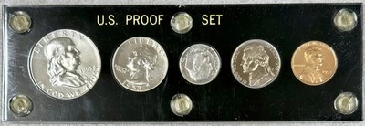 Juego de prueba de Estados Unidos 1953 en soporte de plástico estilo capital 5 monedas [negro] Foto 1 de 2