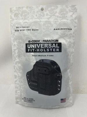 FUNDA DE AJUSTE UNIVERSAL G-CODE PARADIGM PARA ARMA DE FUEGO CON MARCO PEQUEÑO/MEDIANO EN NEGRO Foto 1 de 2