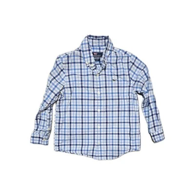 Vineyard Vines Whale Shirt Boys Plaid Blue Size 5 - Image 1 of 3