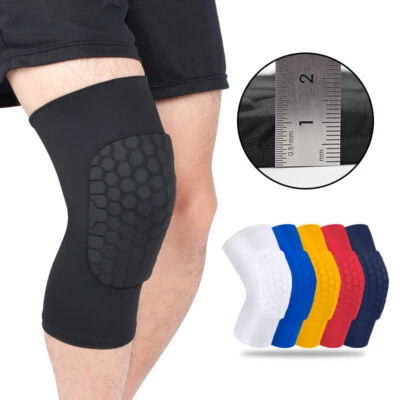 Honeycomb Knee Pad Basketball Sport Kneepad Volleyball Protector Leg Sleeves New - Image 1 of 4