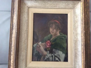 Originalfarbe signiert L. O. Kurz, Ölgemälde gelistet deutscher Künstler Porträt von W - Bild 1 von 7