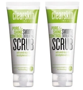 2 exfoliantes exfoliantes suaves Avon Clearskin Pore & Shine Control 75 ml nuevos - Imagen 1 de 3
