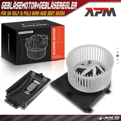 Gebläsemotor + Gebläseregler für VW Golf IV Polo Bora Audi A3 Seat Arosa Skoda - Bild 1 von 4
