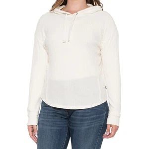 Damen Eddie-Bauer-Everett-Waffel-Strick-Hoodie-in-weiß - Bild 1 von 2