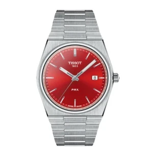 Tissot PRX 40mm Red Dial Stainless Steel Men's Watch T1374101142100 - Bild 1 von 3