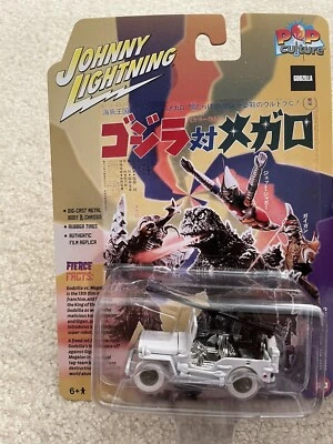 🔥 🔥 VHTF 🔥 🔥 JOHNNY LIGHTNING GODZILLA WWII MB WILLYS JEEP WHITE LIGHTNING - Image 1 of 4