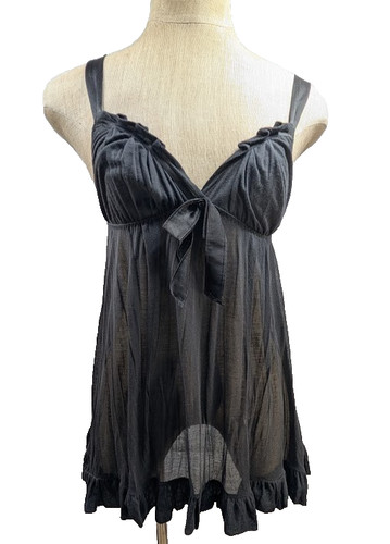 UNDERCOVER Abito slip Victorias Secret fiocco trasparente taglia M fata Y2K boudoir coquette volant vintage