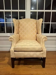 Ethan Allen Chippendale Wingback Chair - Picture 1 of 6
