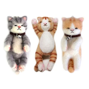 3 Cats Needle Felting Kits for Beginner Handimade DIY Craft Kit Needle Felt Kit - Picture 1 of 8