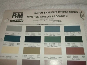 1978 GM and Chrysler Rinshed-Mason Product Paint Chips or Codes - Bild 1 von 9