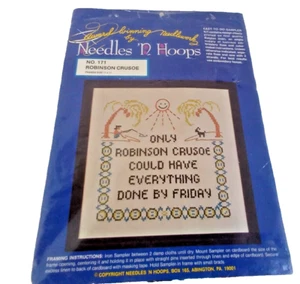 Needles 'N Hoops Kit ROBINSON CRUSOE #171 Cross Stitch Embroidery Linen #0767 - Picture 1 of 3