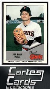 Jim Farr 1984 Cramer Pacific Coast League #9  Phoenix Giants