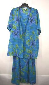 Rene Margo Women Floral Short Sleeve Blazer Slit Sheath Dress 2 Piece Suit 24W