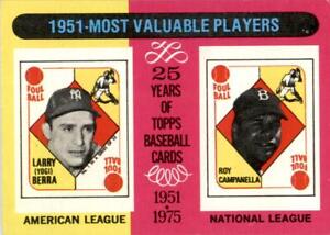 1975 Topps #189 1951 MVPs Berra Campanella Yankees Dodgers GD