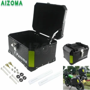 Caja de herramientas de almacenamiento de equipaje trasero de aluminio negro universal - Imagen 1 de 12