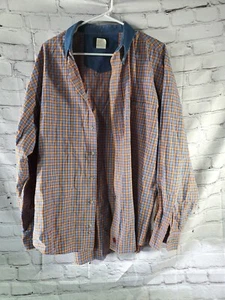 PBR Professional Bull Riders Hemd Herren Größe XL Button Down blau orange weiß - Bild 1 von 9