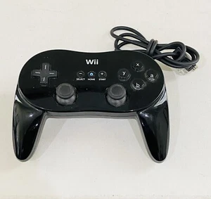 Official Nintendo Wii Pro Controller Classic Black RVL-005 OEM - Picture 1 of 2