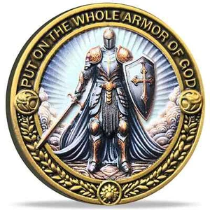 Armor of God Challenge Coin Ephesians 6:11 Inscription Token Motivation Gift - Picture 1 of 6