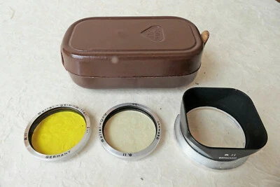 For Rolleiflex Planar 3.5: Leather Case with Sun Visor, UV and Yellow Filter: Mint! - Image 1 of 4