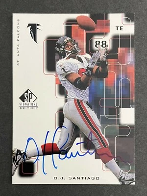 1999 SP SIGNATURE AUTOGRAPH O.J. SANTIAGO AUTO Atlanta Falcons - Image 1 of 2