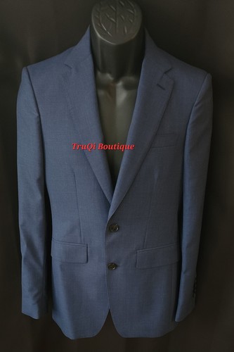 Burberry Classic Acciaio Blu Lana Melange Cappotto Sportivo Cappotto Blazer UK44R US34R