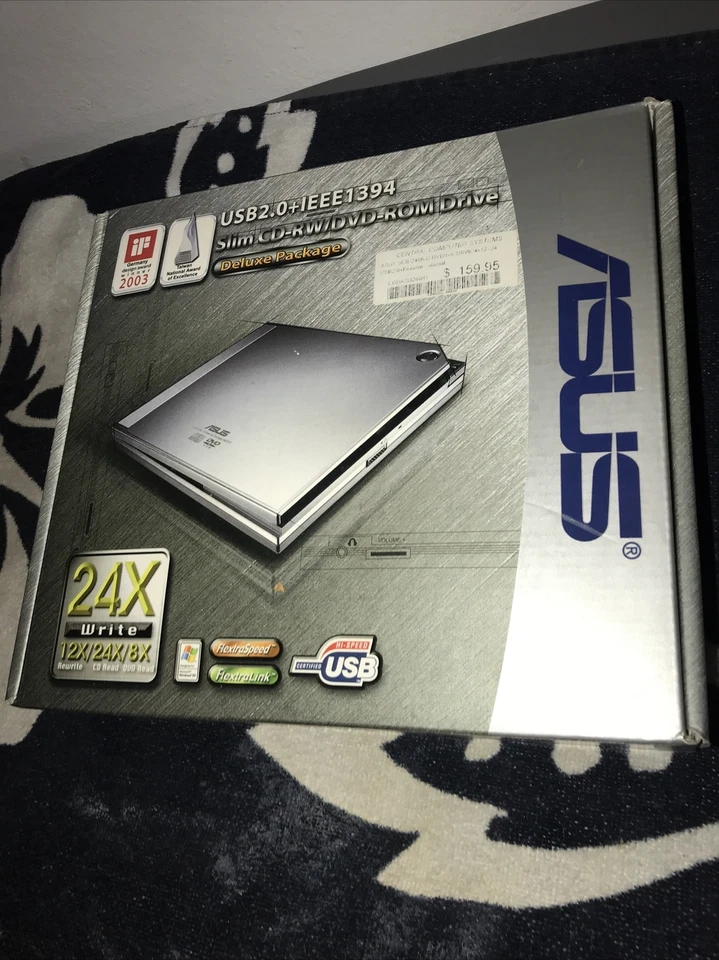 ASUS External Slim Drive DVD-RW Dvd Rom Drive 24X Sealed Box USB2.0 IEEE1394 - Image 1 of 4