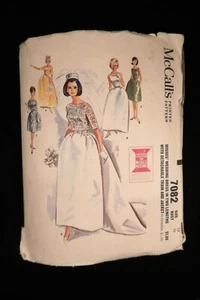 McCalls 7082 Misses Wedding Dress Vintage 1963 Pattern sz 12 (Bust 32) Cut - Picture 1 of 2