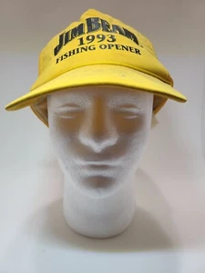 Sombrero de camionero Jim Beam 1993 vintage amarillo pesca Snapback usado estado - Imagen 1 de 7