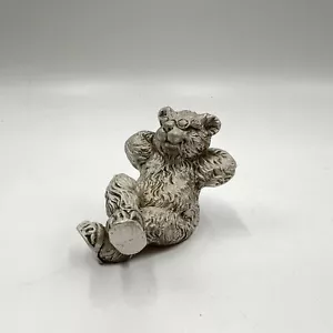 1990 “Made In The Shade” Pewter Bear Figurine by Ann LaRose Montgomery Park MD - Picture 1 of 7