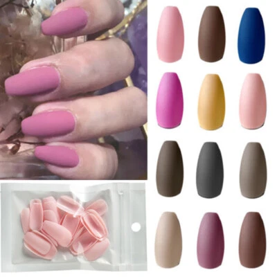 24 Stück Künstliche Nägel Kunst Volle Abdeckung Sarg Lange Falsche / - Bild 1 von 2