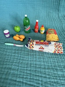 Tyco Kitchen Littles Picnic Barbie Size Toy Food- Wonder Soda Ketchup Mustard - Picture 1 of 7