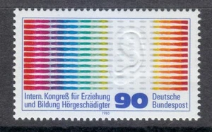 Germany 1980 MNH Mi 1053 Sc 1332 Oscillogram Pulses and Ear / medicine ** - Picture 1 of 1