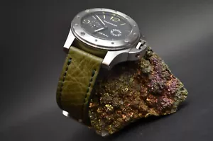 CORREA RELOJ 26 24 22 MM GENUINA PIEL CARABU VERDE I APTA PANERAI ETC MA STRAP - Imagen 1 de 12