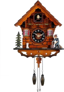 Cuckoo Clock Traditional Black Forest Clock Antique Wooden Pendulum Quartz Wall - Picture 1 of 4