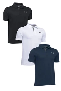 Boys Under Armour Perfomance Polo Shirt, Black, Navy or White, NEW - Picture 1 of 6