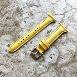 Yellow Slim Leather Band Strap for Garmin First Avenger Forerunner 570 47mm -B22 - Picture 1 of 5