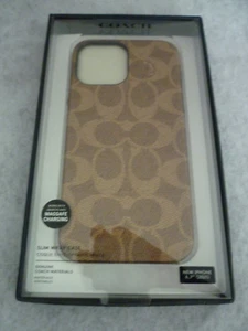 Coach Slim Wrap Case Cover for iPhone 13 Pro Max 6.7" Case Signature Canvas New - Zdjęcie 1 z 24