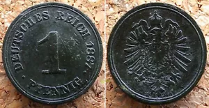1 Pfennig 1887 A Münze Deutsches Kaiserreich, s- ss ° - Bild 1 von 2